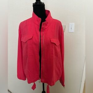 Andrew Marc Utility Jacket, Pink‎ Berry long NWT sleeves. Size Large. NWT